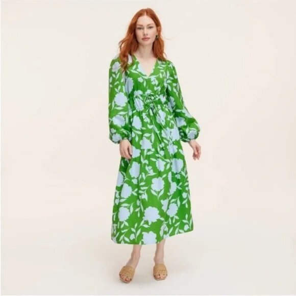 kate spade Dresses & Skirts - NWT  Kate Spade x Target Classic Rose Linen Midi Dress Blue/Green